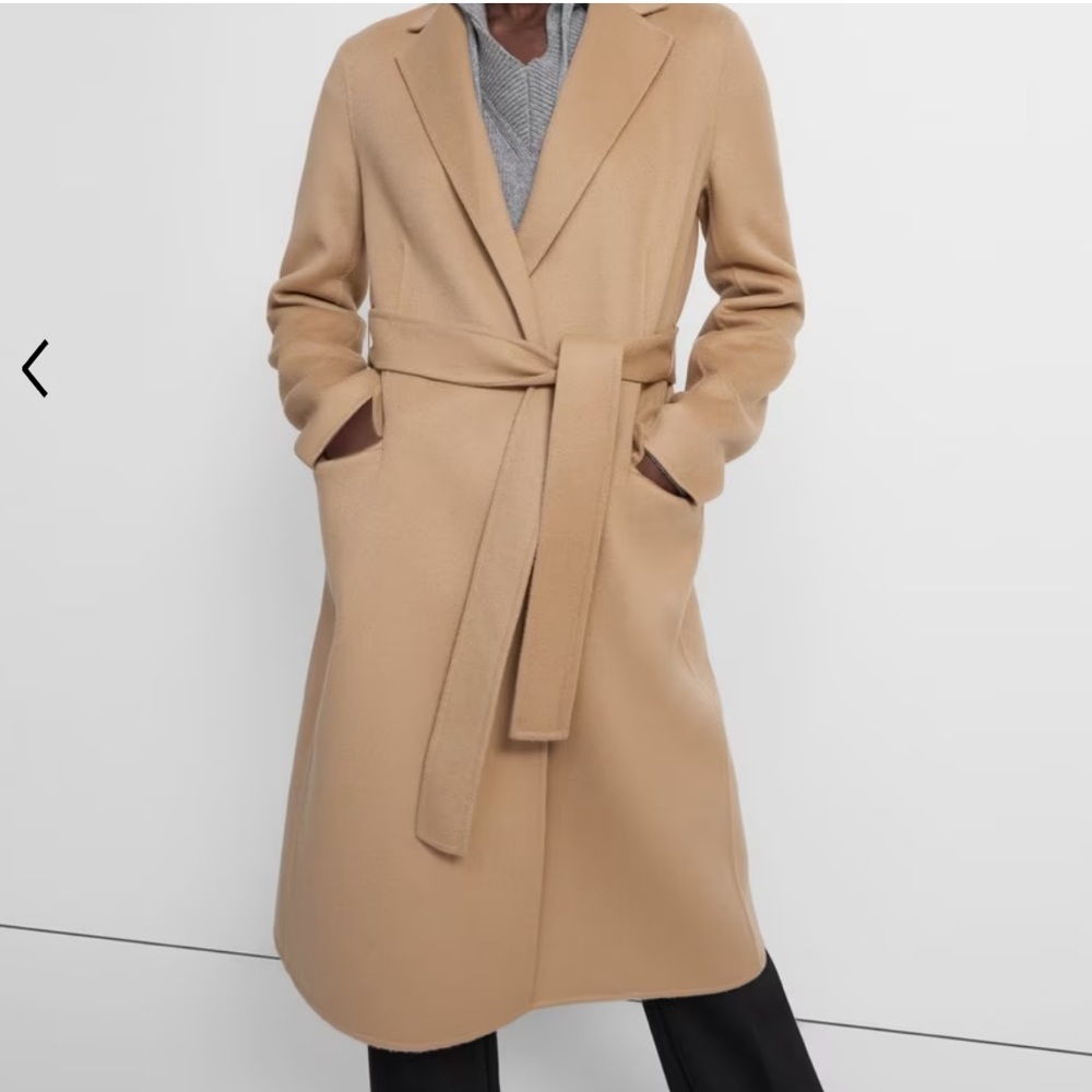 Theory Belted Coat in Double-Face Wool-Cashmere Medium